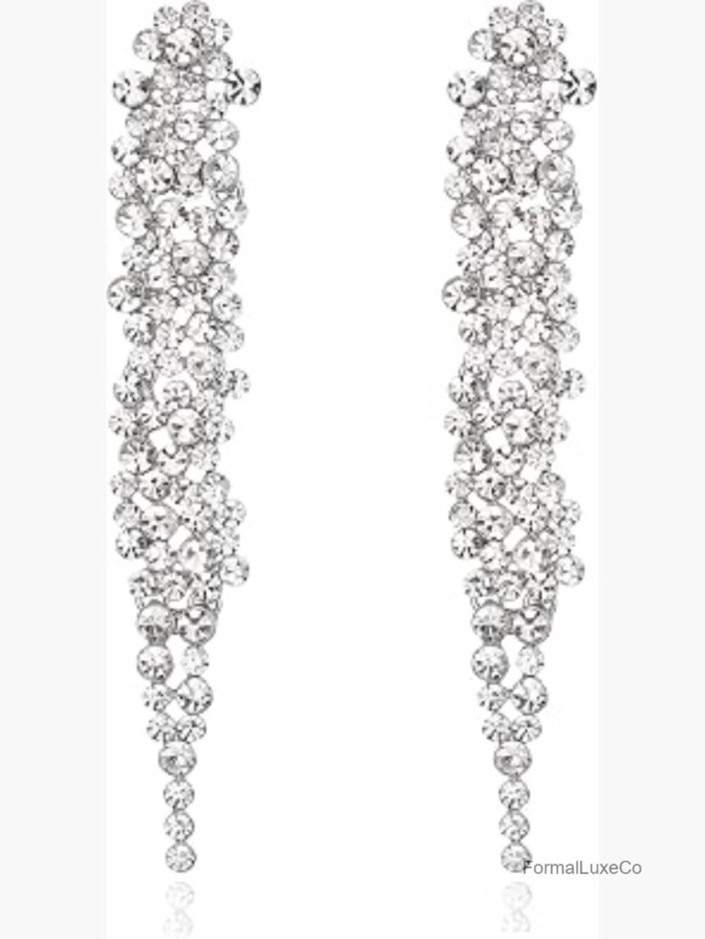 Vintage Crystal Art Deco Chandelier Dangle Earrings Women Bridal Prom